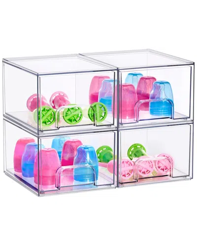 Sorbus Stackable Clear Acrylic Set Of 4 Storage Drawers In Transparent