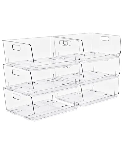 Sorbus Stackable Large Storage Bins - 6-pack In Transparent