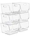 Sorbus Stackable Medium Square Storage Bins - 6-pack In Gray