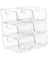Sorbus Stackable Medium Storage Bins - 6-pack In Transparent