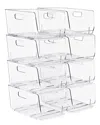 Sorbus Stackable Medium Storage Bins - 8-pack In Transparent