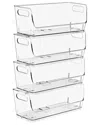 Sorbus Stackable Small Narrow Storage Bins - 4-pack In Transparent