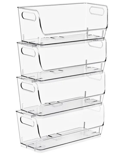SORBUS SORBUS STACKABLE SMALL NARROW STORAGE BINS - 4-PACK