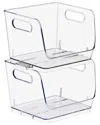 Sorbus Stackable Small Square Storage Bins - 2-pack In Gray