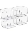 Sorbus Stackable Small Square Storage Bins - 4-pack In Gray