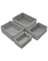 Sorbus Stackable Storage Woven Paper Rope Baskets 4-piece Set In Gray
