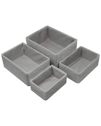SORBUS SORBUS STACKABLE WOVEN BASKETS (SET OF 4)