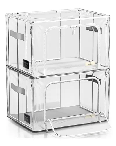 Sorbus Stackable/foldable Large 2-pack Storage Bags In Transparent