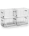 Sorbus Stackable/foldable Medium 4-pack Storage Bags In Transparent