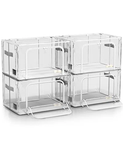 Sorbus Stackable/foldable Medium 4-pack Storage Bags In Transparent
