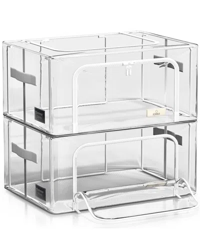 Sorbus Stackable/foldable Small 2-pack Storage Bags In Transparent