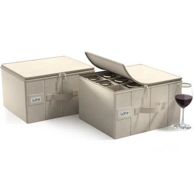 Sorbus Stemware Storage Cases Hard Shell, Wine Glass Storage Box Case With Dividers And Handle - China Stor In Brown