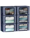 Sorbus Storage Bins With Metal Frame In Blue