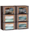Sorbus Storage Bins With Metal Frame In Brown
