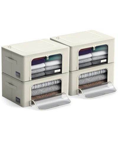 Sorbus Storage Bins With Metal Frame In Neutral