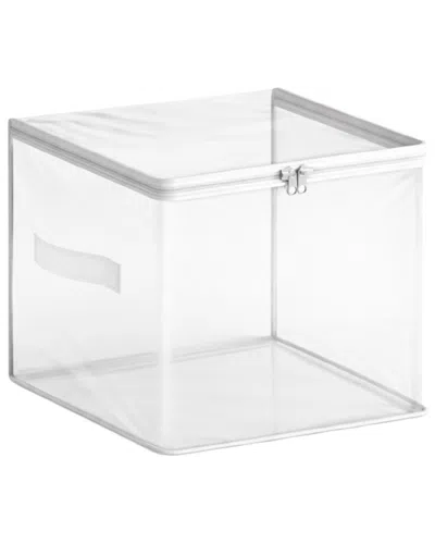 Sorbus Storage Cube With Zipper & Carry Handles In Transparent