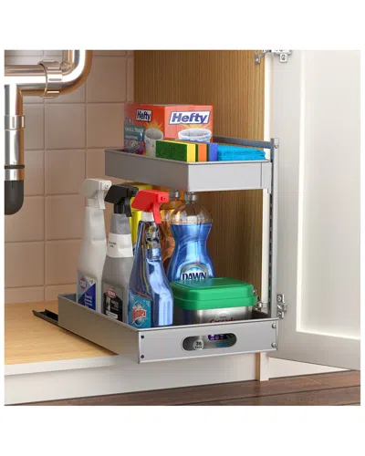 SORBUS SORBUS UNDER SINK SILVER ORGANIZER WITH SLIDING TRACKS