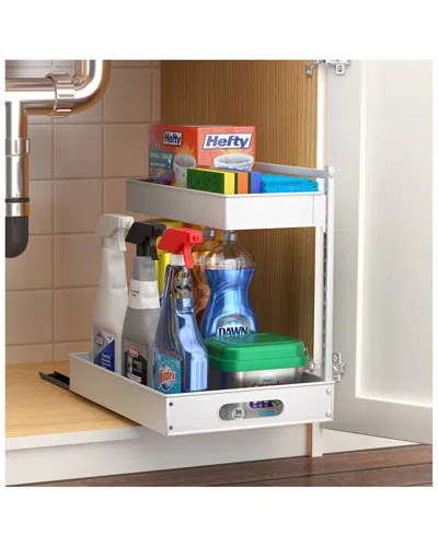 SORBUS SORBUS UNDER SINK WHITE ORGANIZER WITH SLIDING TRACKS