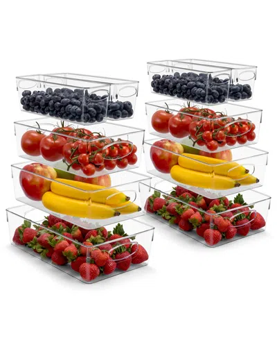 Sorbus Variety 10-pack Clear Plastic Organizing Bins In Animal Print