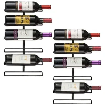Sorbus Wall Mount Metal Wine Rack - Wine Rack Wall Mounted For Wine Bottles In Black