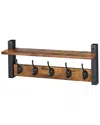 Sorbus Wall Mount Xl Coat Hooks Floating Shelf In Brown