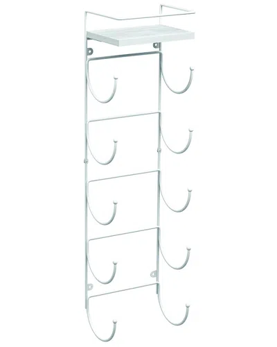 Sorbus Wall Mounted Towel Rack With Shelf In Silver
