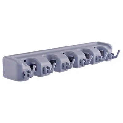 Sorbus Wall-mounted Garage & Garden Tool Organizer – 16" Wide Plastic Holder For Brooms, Tools & Outdoor Es In Gray