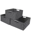 Sorbus Weave 3pc Basket Set In Black