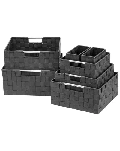 Sorbus Weave 7pc Basket Set In Black