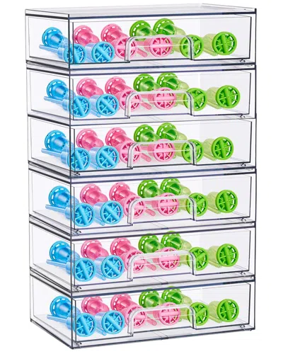 Sorbus Wide Stackable Set Of 6 Acrylic Storage Drawers In Transparent