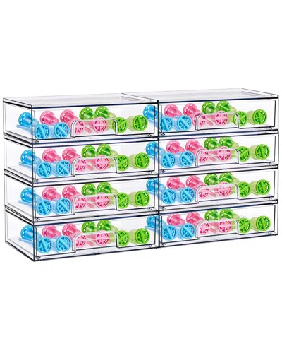 Sorbus Wide Stackable Set Of 8 Acrylic Storage Drawers In Transparent