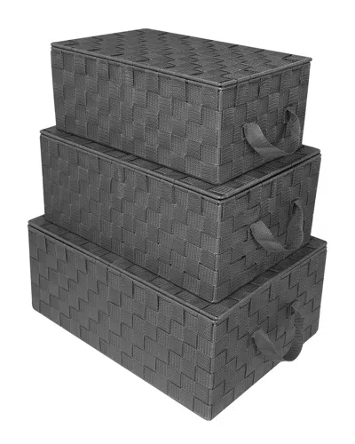 Sorbus Set Of 3 Storage Woven Baskets In Multi