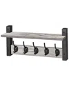 Sorbus Xl Wall Mount Coat Hooks Floating Shelf In Gray
