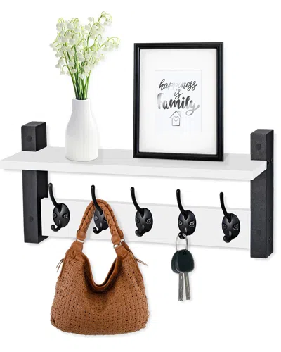 Sorbus Xl Wall Mount Coat Hooks Floating Shelf In Multi