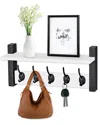 Sorbus Xl Wall Mount Coat Hooks Floating Shelf In White