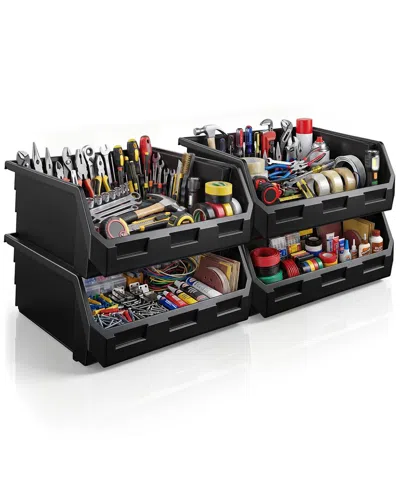 Sorbus X-large Stackable Garage Storage Bins - Set Of 4 In Multi