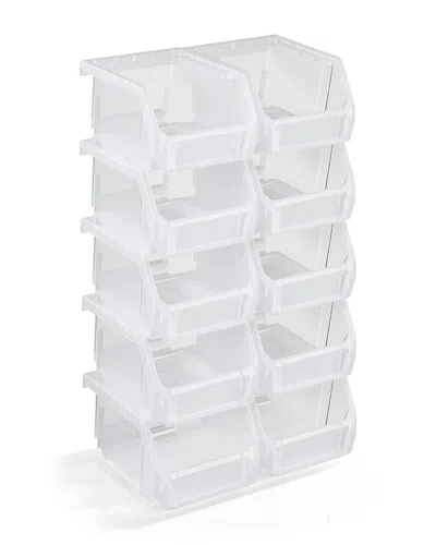 Sorbus X-small Stackable Garage Storage Bins - Set Of 10 In Multi