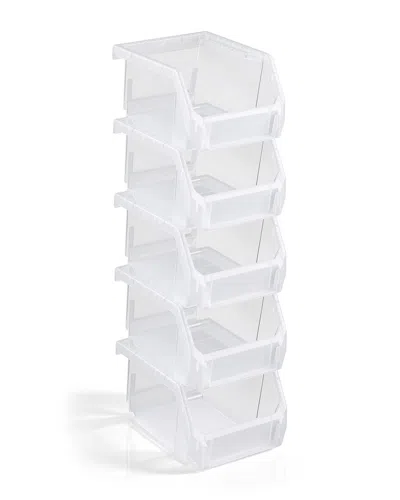 Sorbus X-small Stackable Garage Storage Bins - Set Of 5 In White