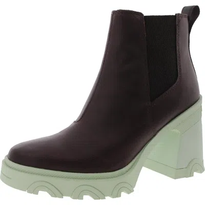 Sorel 1951901203 Womens Block Heel Leather Chelsea Boots In Brown
