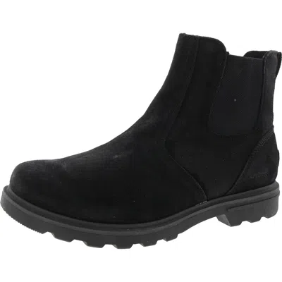 Sorel 2028251010 Mens Two Tone Leather Chelsea Boots In Black
