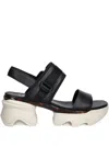 Sorel 65mm Kinetic Impact Sandals In Black,chalk