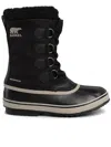 Sorel Caribou™ Faux Shearling-trimmed Nubuck And Rubber Snow Boots In Dark Stone