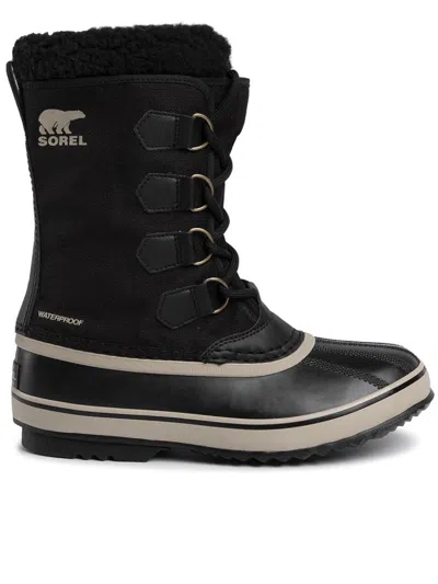 Sorel Caribou™ Faux Shearling-trimmed Nubuck And Rubber Snow Boots In Dark Stone