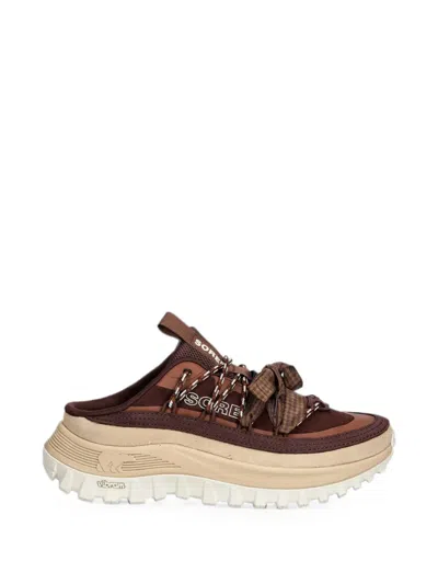 Sorel Bow-detail Logo-print Sneakers In Brown