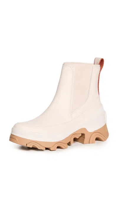 Sorel Brex Boots Womens Sea Salt Leather Waterproof Round Toe Chelsea Zap256 In White