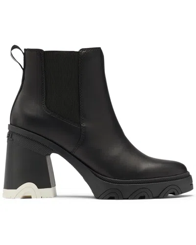 Sorel Brex Womens Leather Block Heel Chelsea Boots In Black