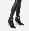 Sorel Brex Heel Cozy Lace Up Bootie In Black/sea Salt In Black