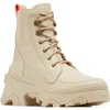 Sorel Brex Lace-up Boot In Bleached Ceramic/orange