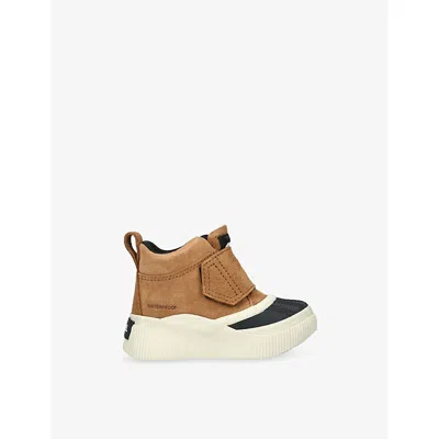 SOREL BROWN/OTH TODDLER OUT AN ABOUT SUEDE BOOTS EUR 24 / 7 UK
