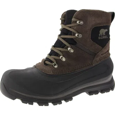 Sorel Buxton Lace Mens Fleece Lined Leather Winter Boots In Grey